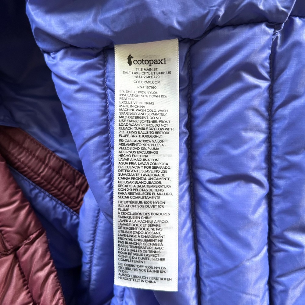 Cotopaxi Women's Fuego Down Puffer Vest Multi Wine L Outdoors Fall Gorpcore - Picture 6 of 6